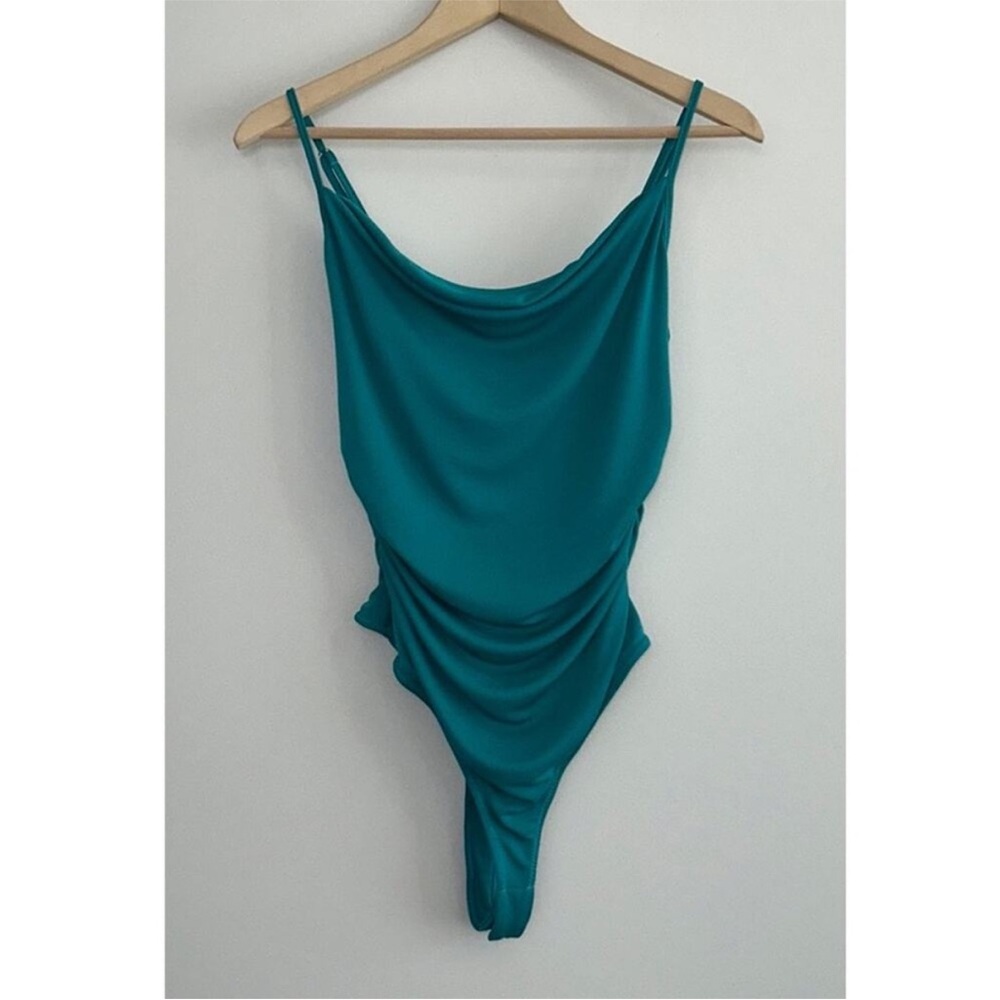 NWT cinq a sept Marta Bodysuit in Blue Jade Sz S - Picture 4 of 4